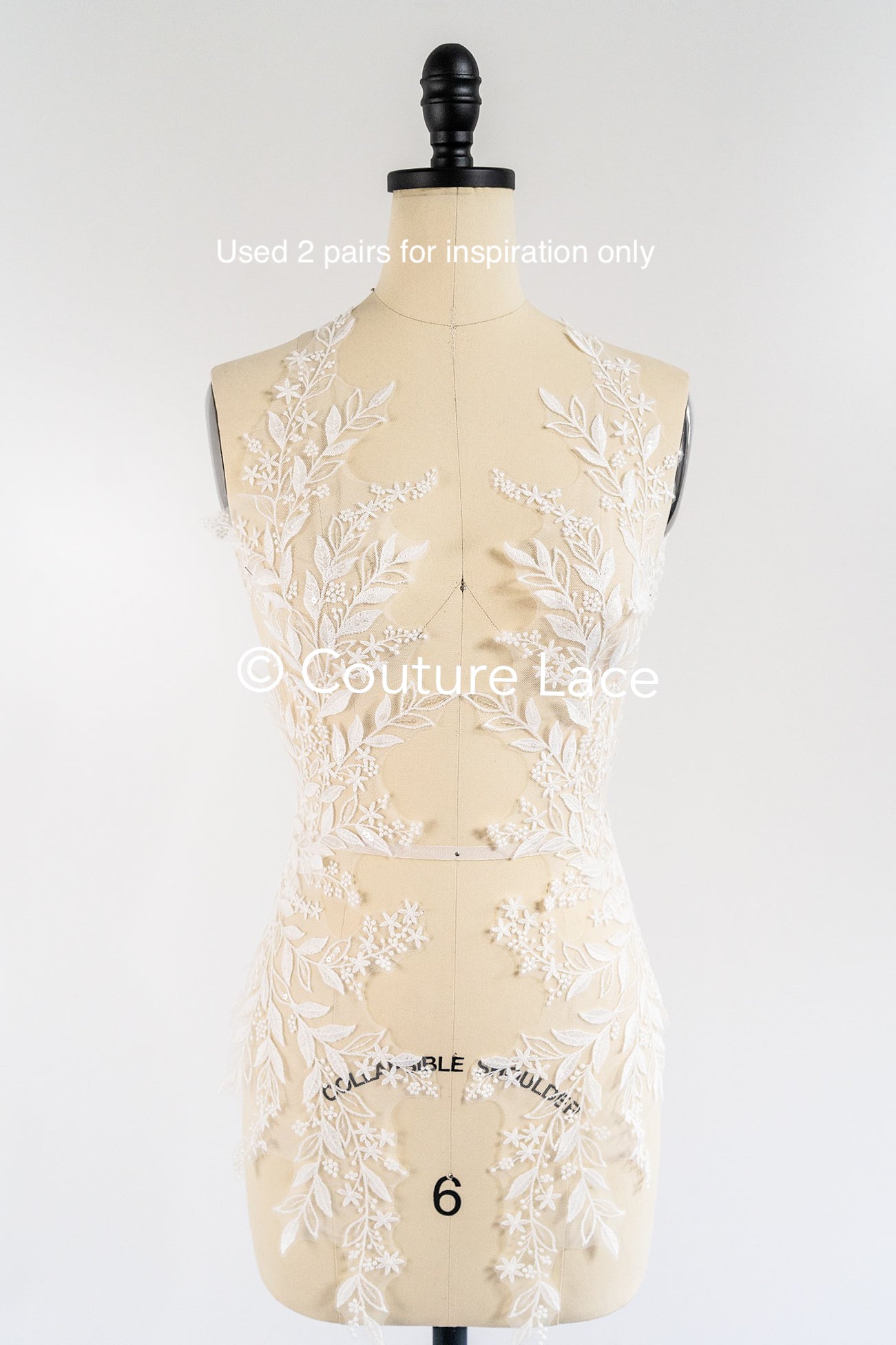 Romantische Applikation off-white/ Brautapplikation mit Blumen/ Brautkleid Spitzenapplikation/ Brautspitze Applikation// A24-372