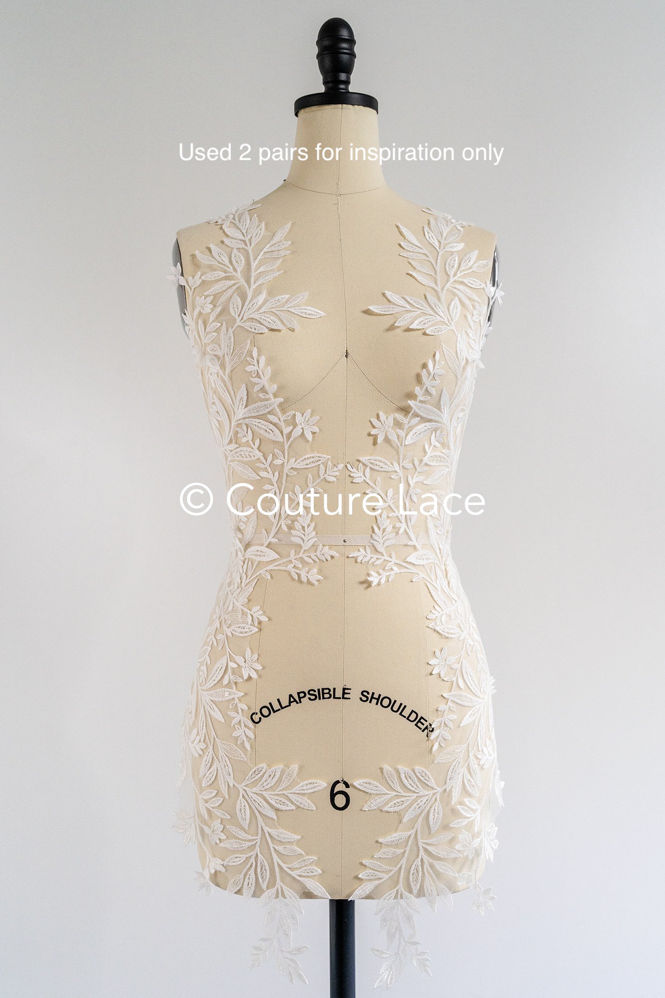 Romantische Applikation off-white/ Brautapplikation mit Blumen & Pailletten/ Brautkleid Spitzenapplikation/ Blumen Brautspitze Applikation// A24-386