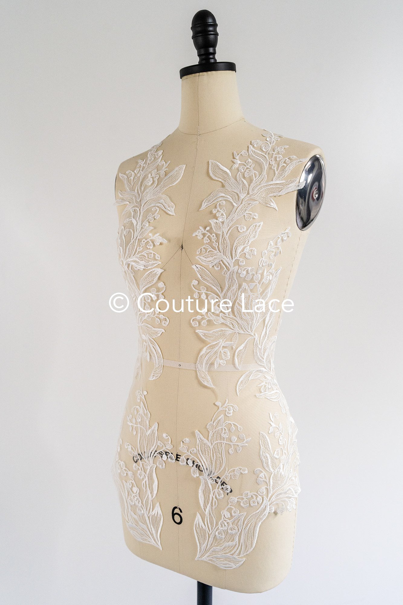 Romantische Applikation off-white/ Brautapplikation mit Blumen/ Brautkleid Spitzenapplikation/ Blumen Brautspitze Applikation// A24-387