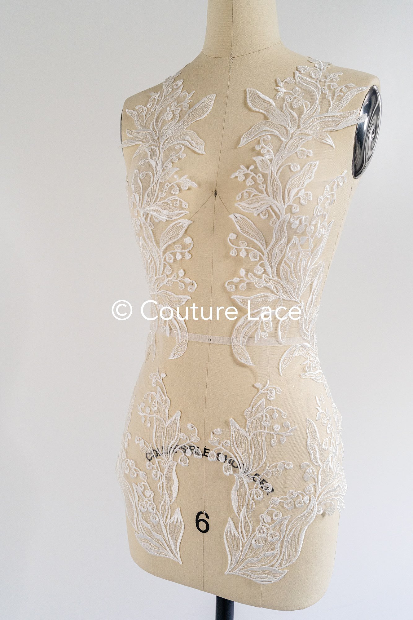 Romantische Applikation off-white/ Brautapplikation mit Blumen/ Brautkleid Spitzenapplikation/ Blumen Brautspitze Applikation// A24-387
