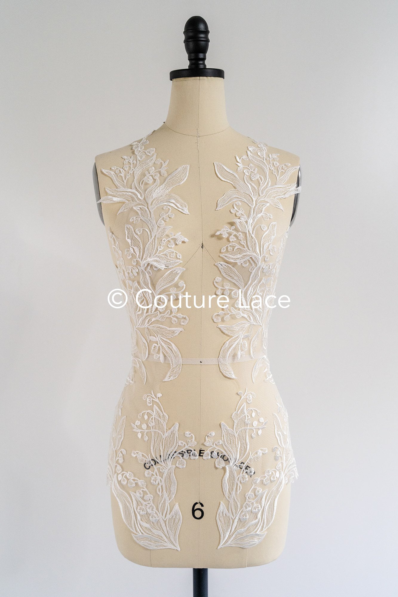 Romantische Applikation off-white/ Brautapplikation mit Blumen/ Brautkleid Spitzenapplikation/ Blumen Brautspitze Applikation// A24-387