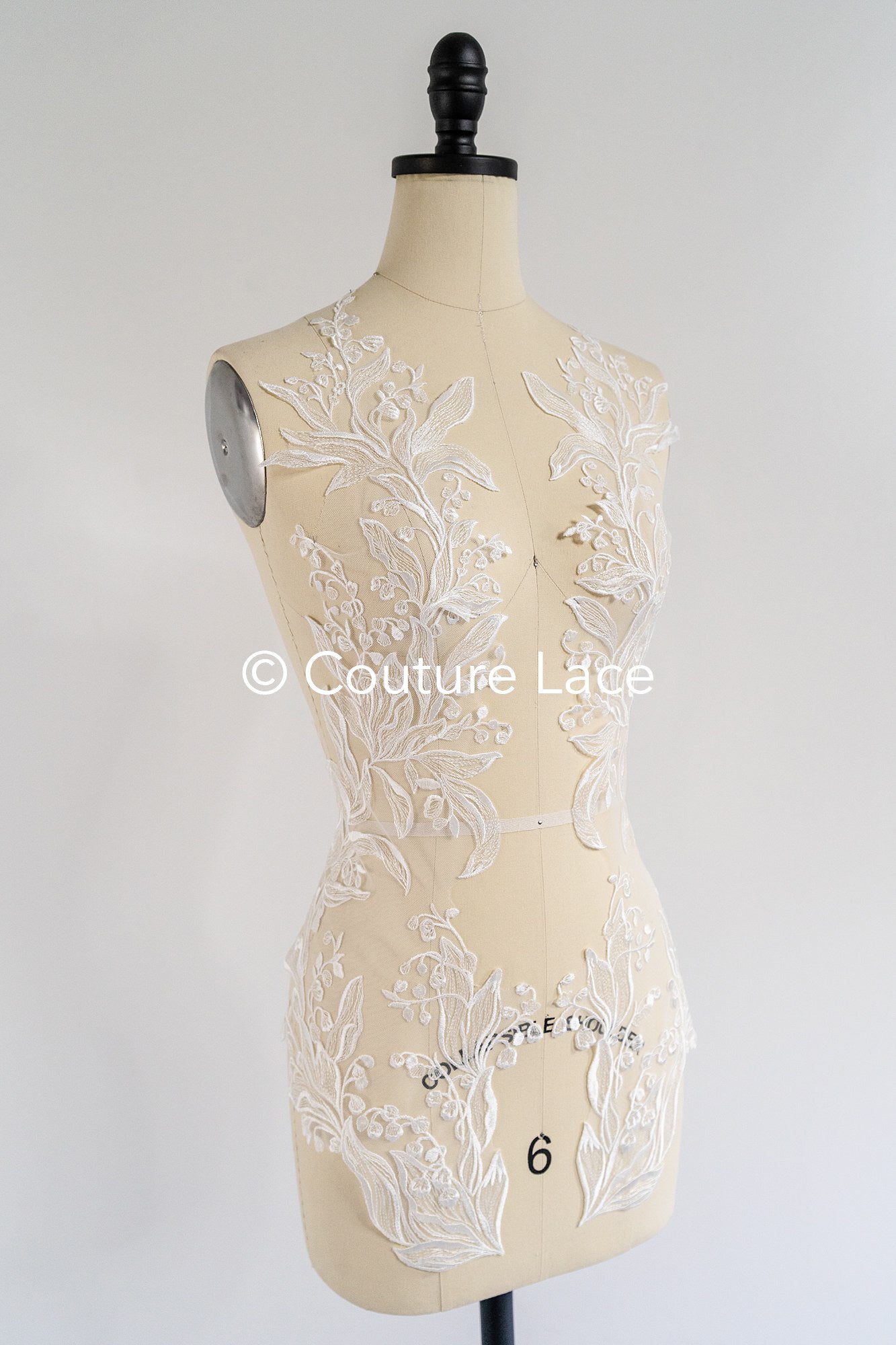 Romantische Applikation off-white/ Brautapplikation mit Blumen/ Brautkleid Spitzenapplikation/ Blumen Brautspitze Applikation// A24-387