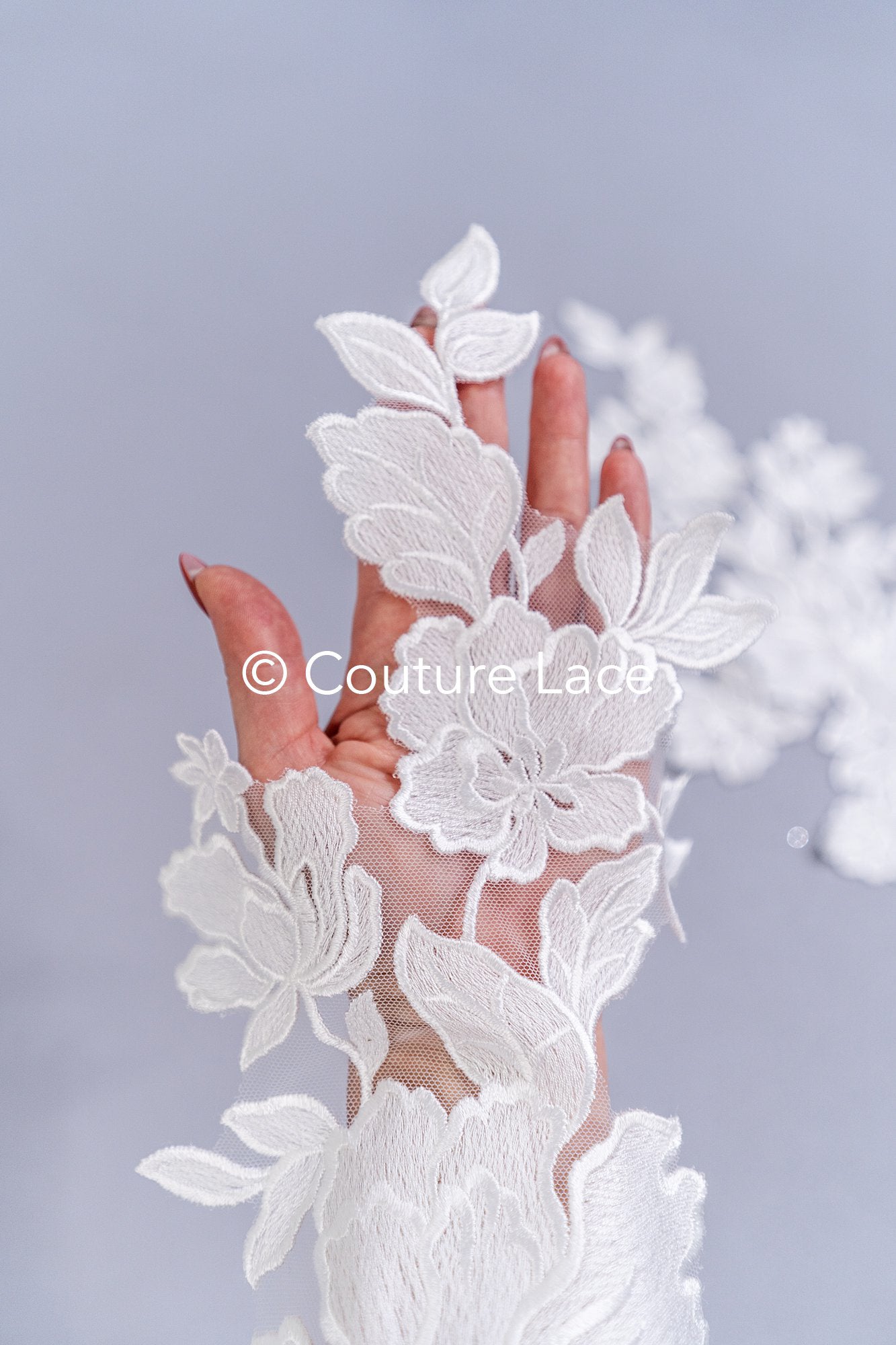 Elegante Braut-Spitzenapplikation/ einzigartige Brautkleid-Verzierungen für Ihren großen Tag// A24-463