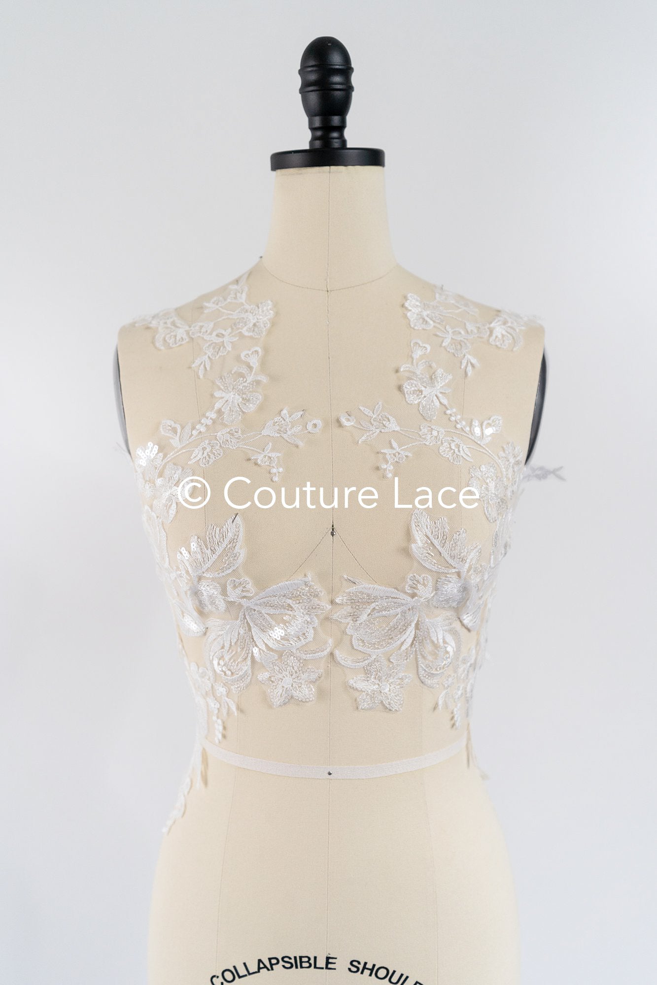 Spitzenapplikationen für das Brautkleid/perlenbesetzte Spitzenaufnäher für das Brautkleid// A24-469