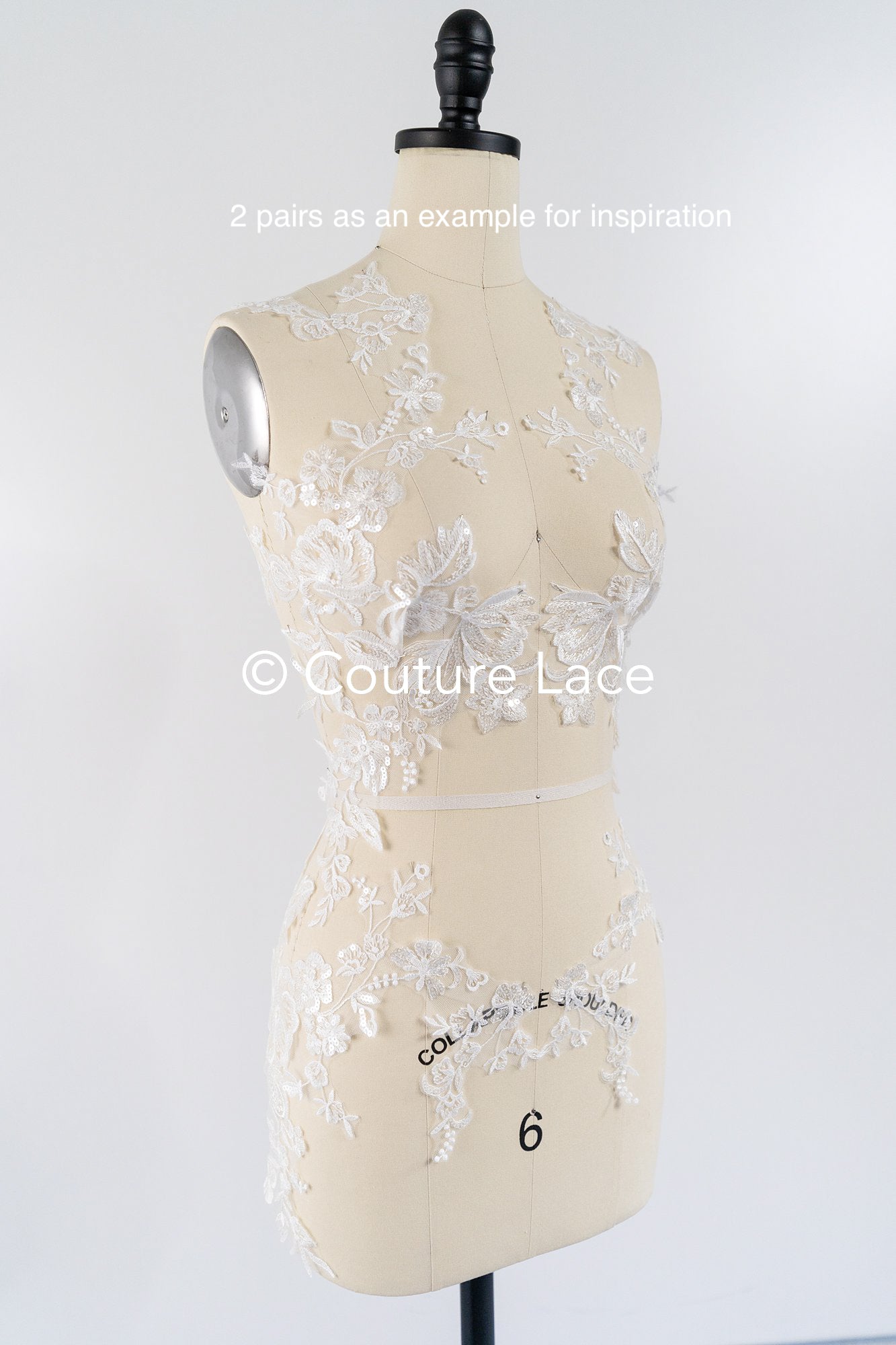 Spitzenapplikationen für das Brautkleid/perlenbesetzte Spitzenaufnäher für das Brautkleid// A24-469