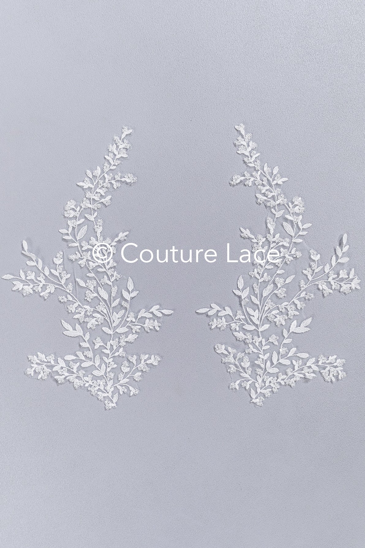 Floral bridal lace appliqué, wedding dress lace motifs // A25-489