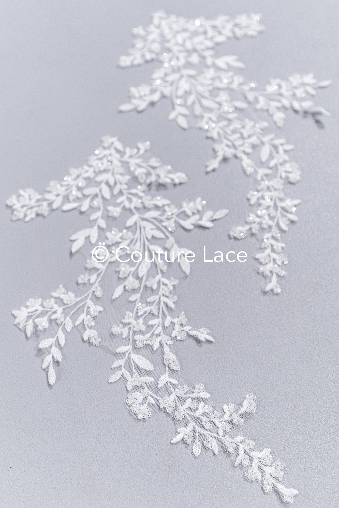 Floral bridal lace appliqué, wedding dress lace motifs // A25-489