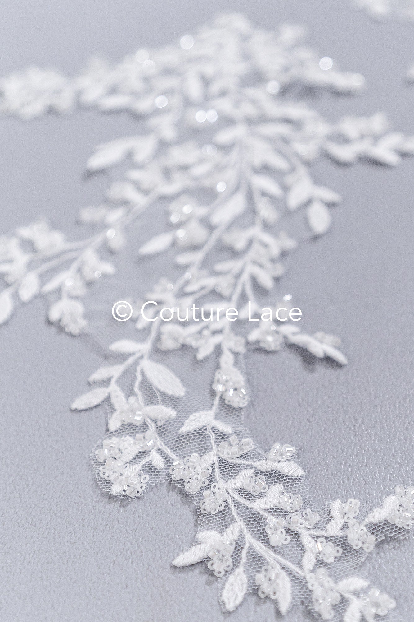Floral bridal lace appliqué, wedding dress lace motifs // A25-489