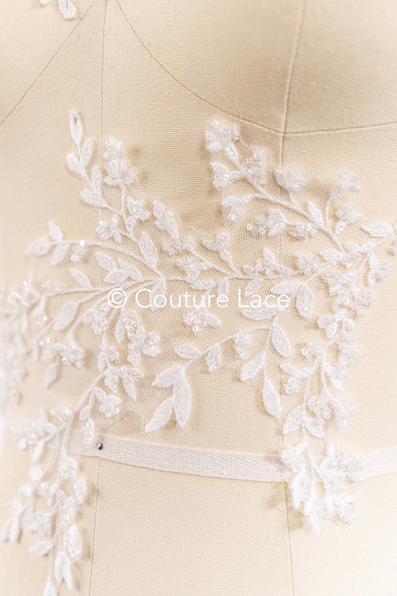 Floral bridal lace appliqué, wedding dress lace motifs // A25-489