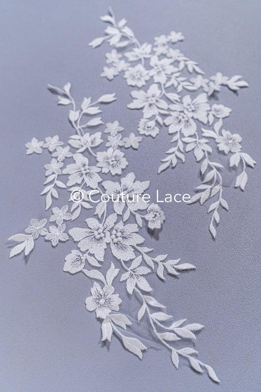 Hochzeit Blumen Applikation/ Blumen Spitzen Applikationen/ romantisches Kleid Applikationen/ Blatt Applikationen// A25-491