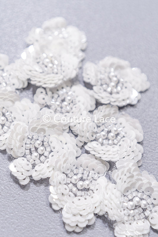 20Stk. 3D Blumen Spitzenapplikation/ Hochzeitskleid Spitzenapplikation/ Aufnähblumen/ A26-494
