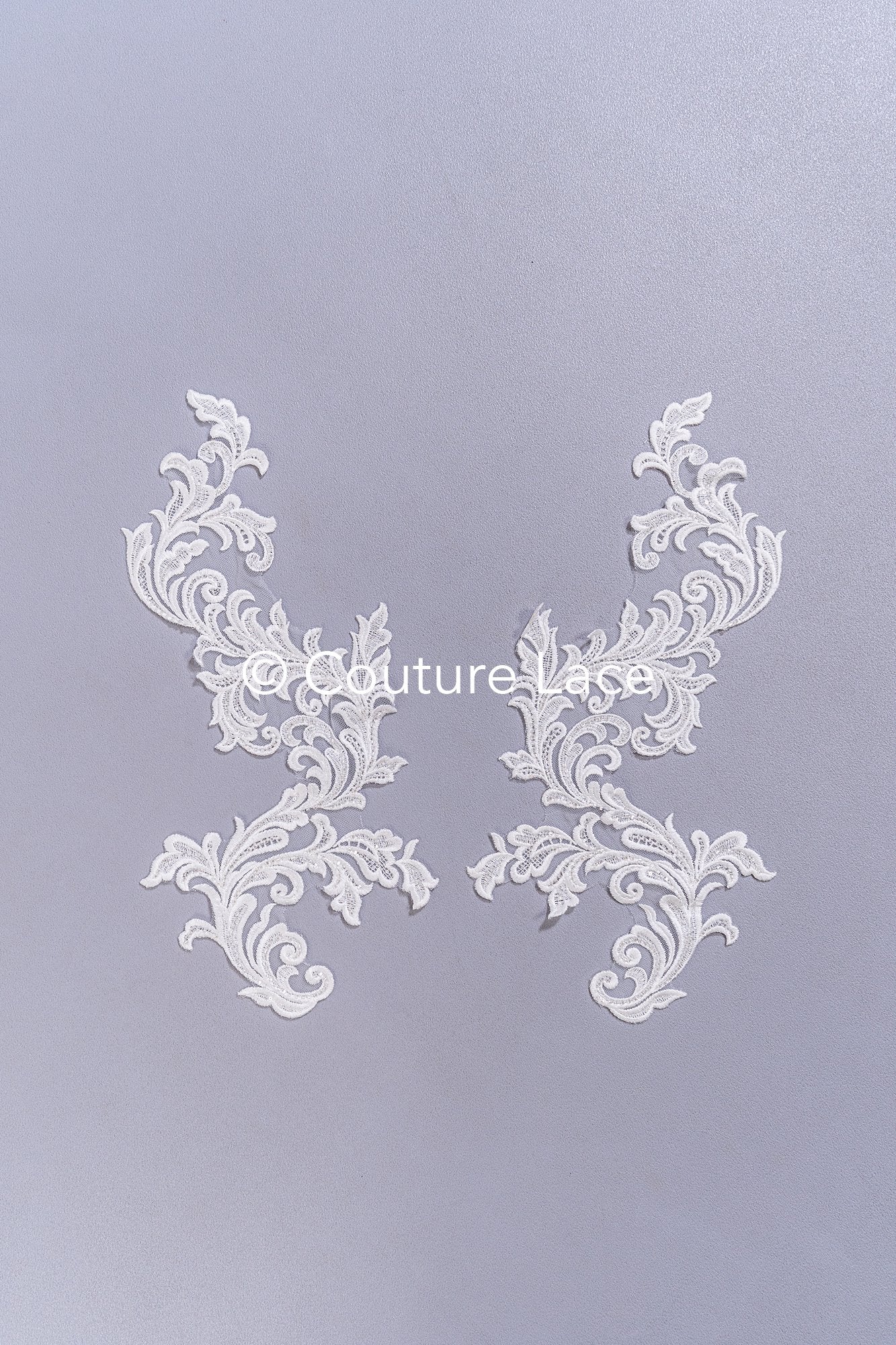 Perlen bestickte barocke Applikationen für Brautkleider/ Brautkleidspitze Perlen Motive // A25-509