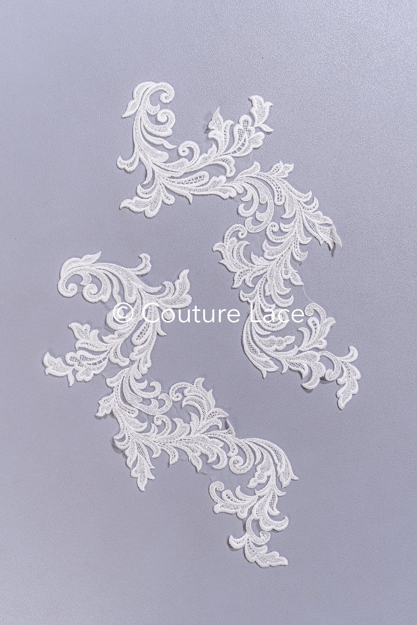 Perlen bestickte barocke Applikationen für Brautkleider/ Brautkleidspitze Perlen Motive // A25-509