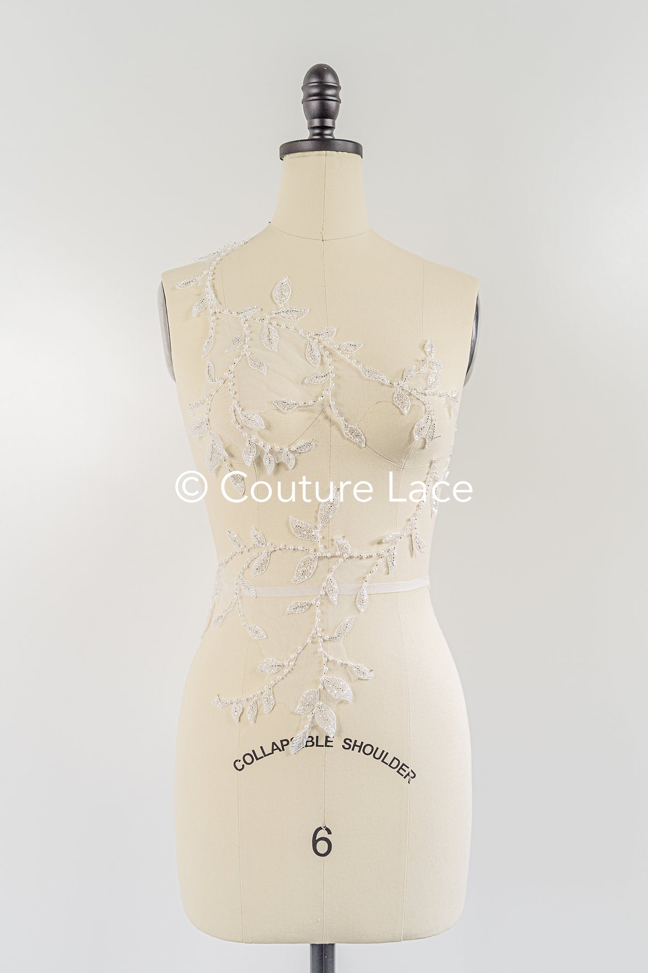 Beaded embroidered flower appliqués for wedding dresses/ bridal lace bead motifs // A25-511