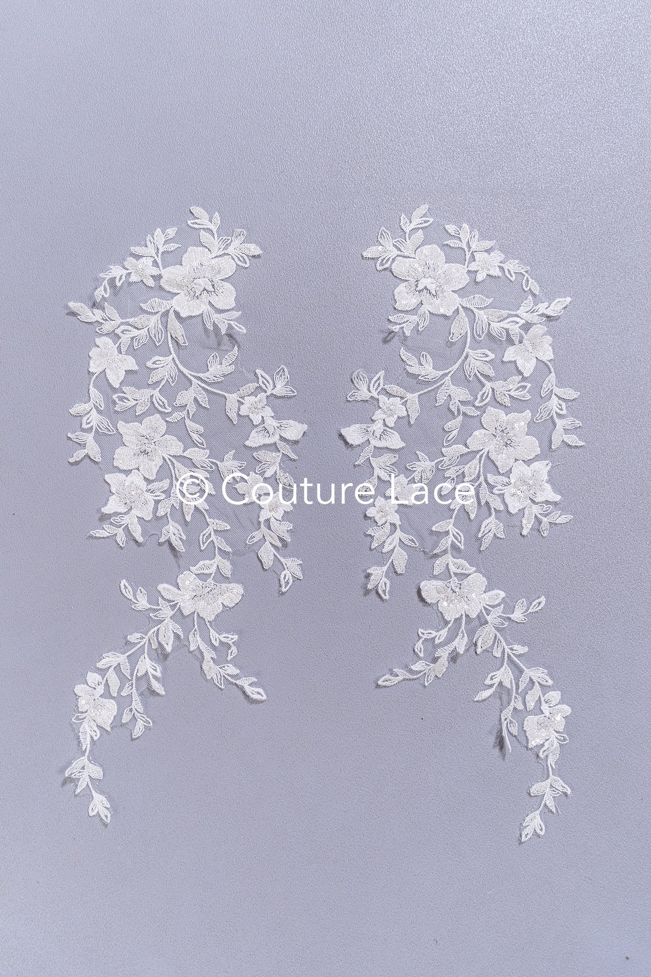 High-quality wedding dress appliqués/ floral motifs for bridal wear // A25-514