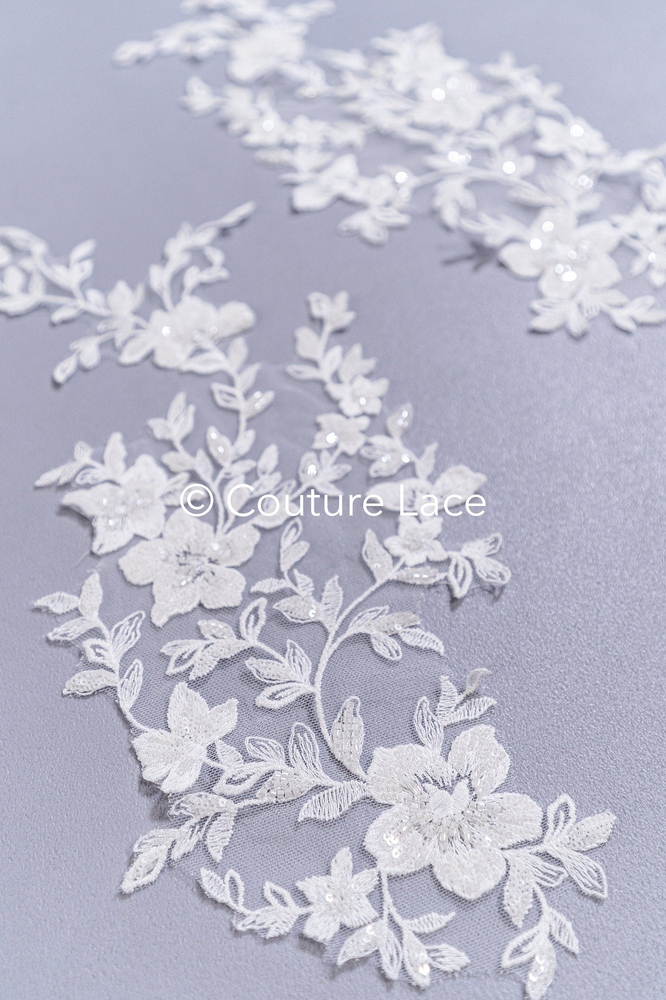 High-quality wedding dress appliqués/ floral motifs for bridal wear // A25-514