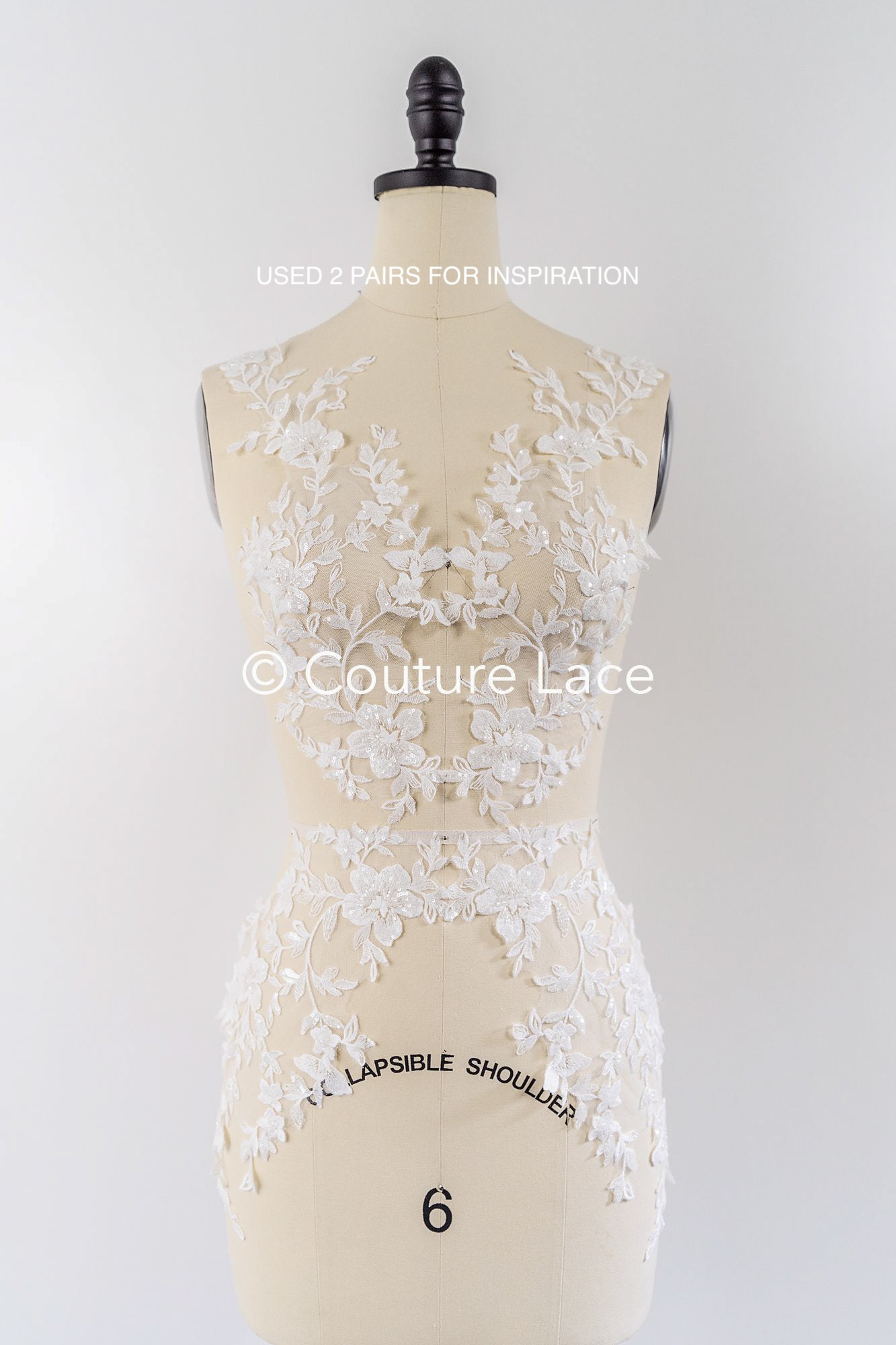 High-quality wedding dress appliqués/ floral motifs for bridal wear // A25-514