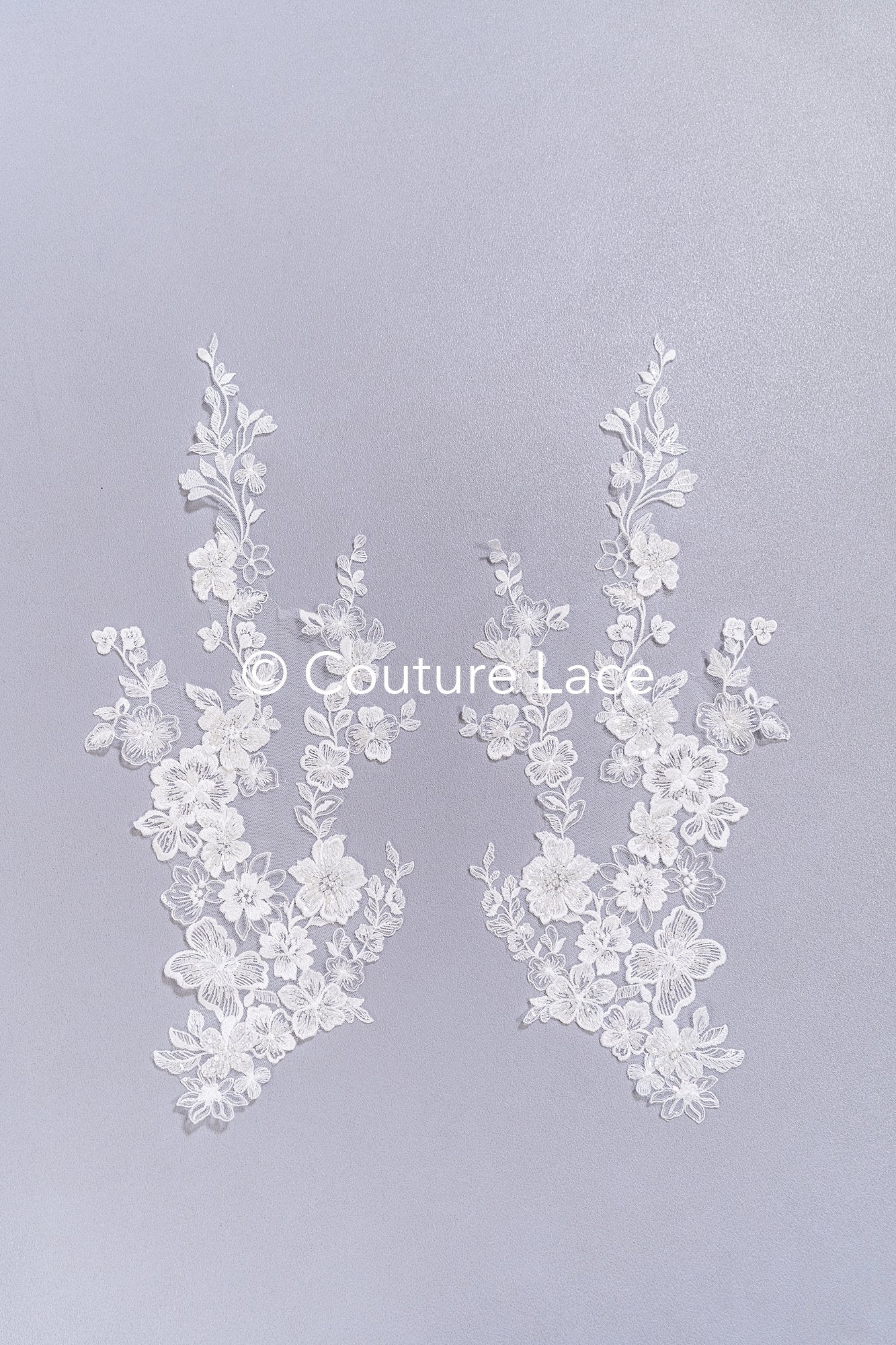 High-quality wedding dress appliqués/ 3D flower motifs for bridal wear // A25-515