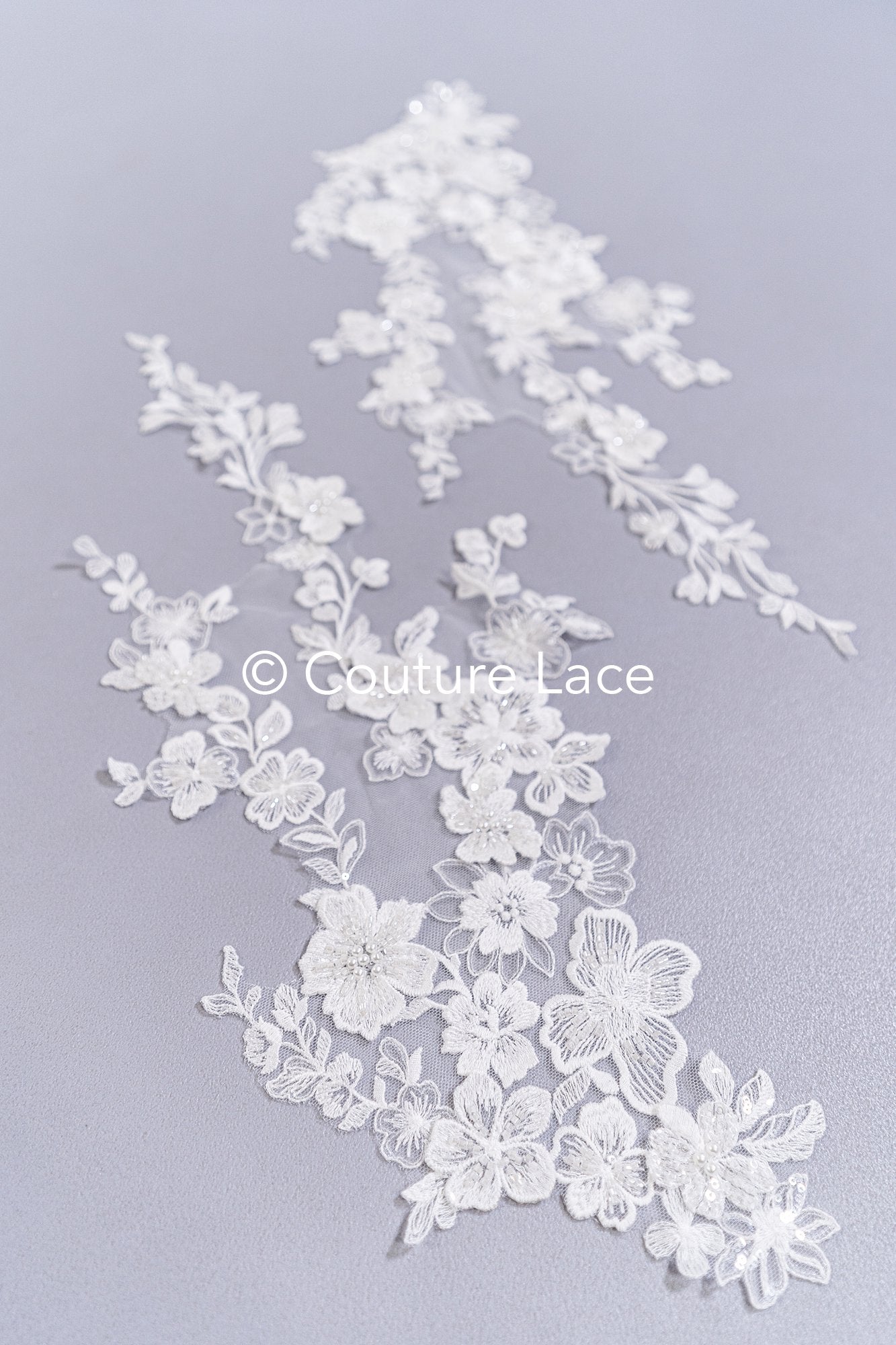 High-quality wedding dress appliqués/ 3D flower motifs for bridal wear // A25-515
