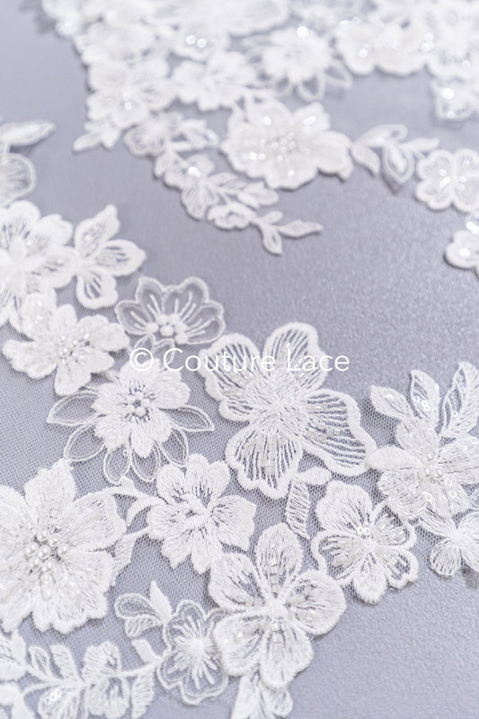 Hochwertige Brautkleid Applikationen/ 3D Blumen Motive für Brautmode // A25-515