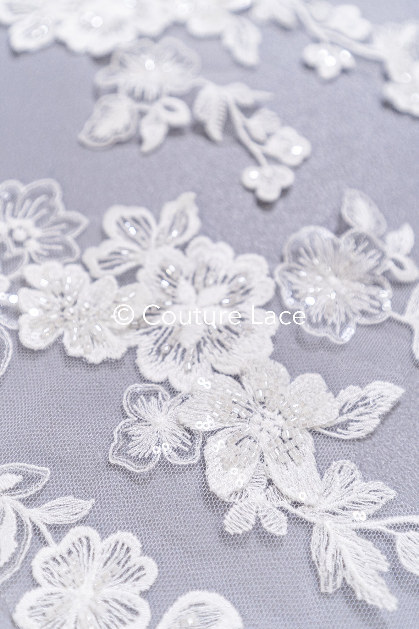 High-quality wedding dress appliqués/ 3D flower motifs for bridal wear // A25-515