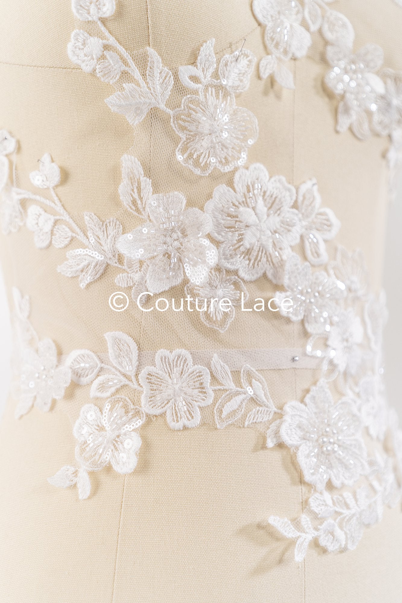 High-quality wedding dress appliqués/ 3D flower motifs for bridal wear // A25-515