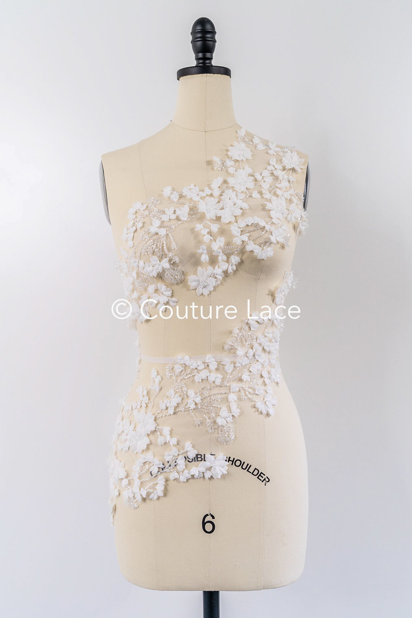 3D flower pearl appliqués for wedding dresses/ bridal lace pearl motifs // A25-520
