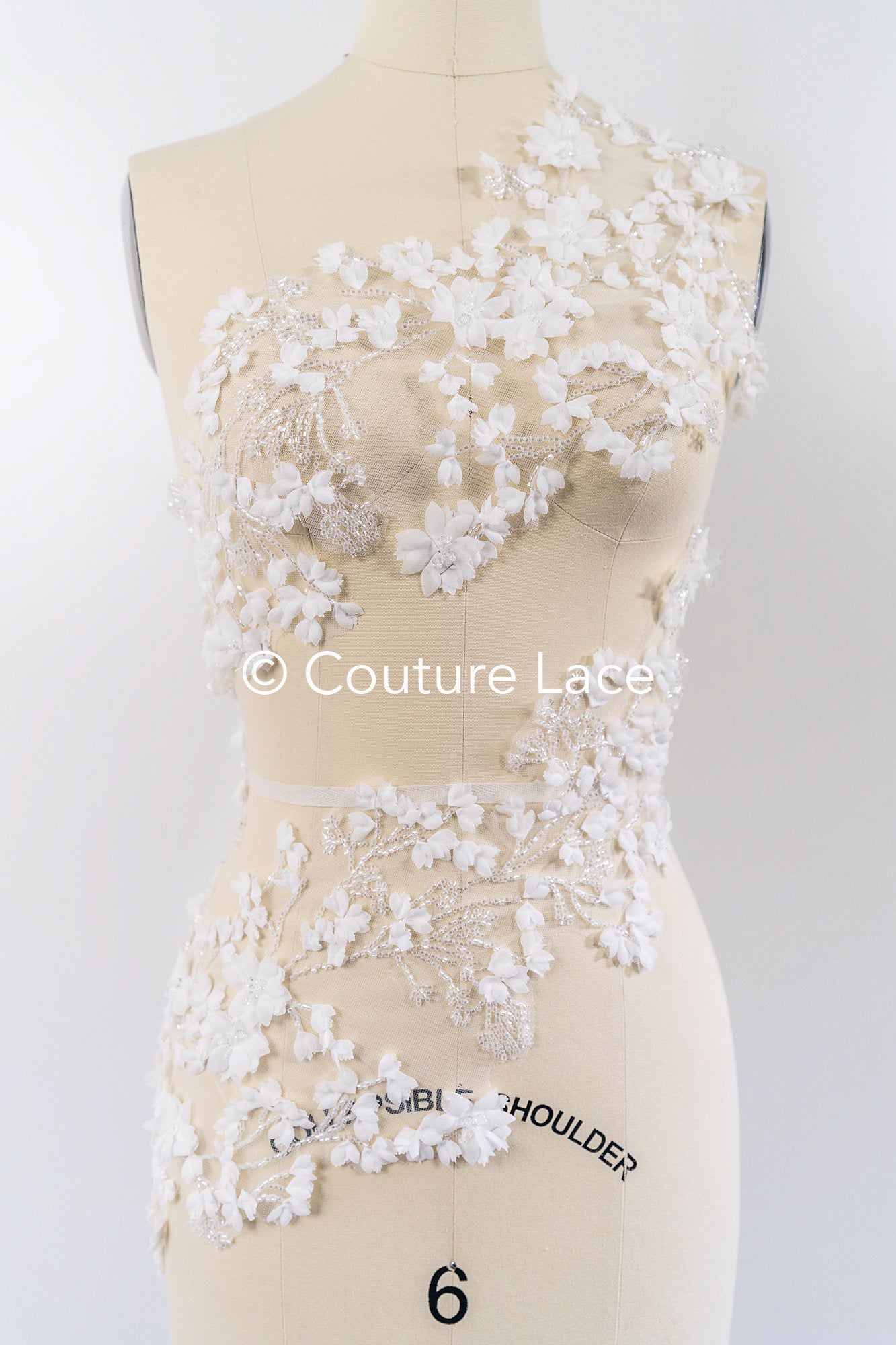 3D flower pearl appliqués for wedding dresses/ bridal lace pearl motifs // A25-520