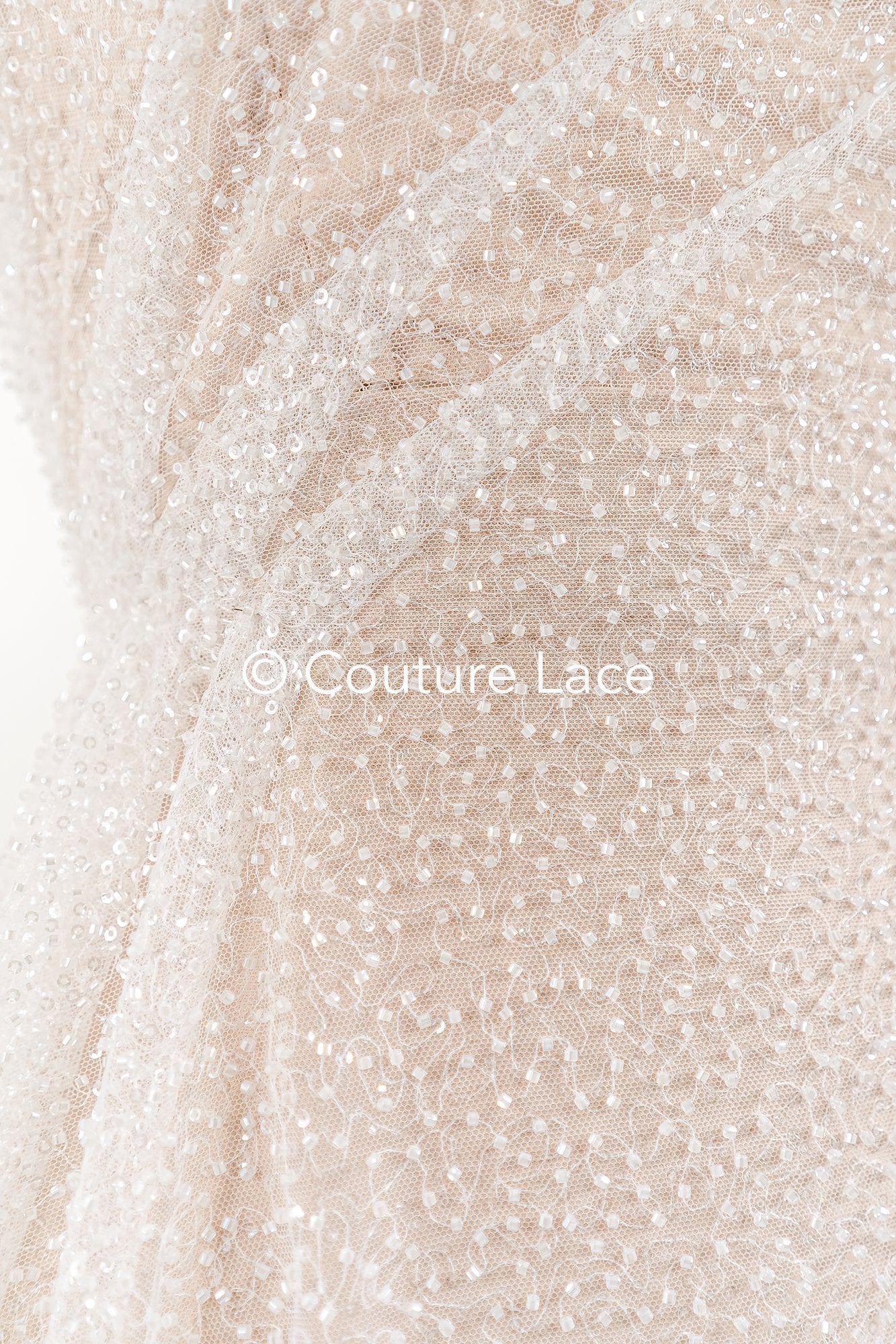 Perlen Spitzenstoff Off-White/ Braut Spitzenstoff mit Perlen & Pailletten/ Hochzeitskleid Spitzenstoff/ Pailletten Spitze/ Perlen Brautspitze// L17-100