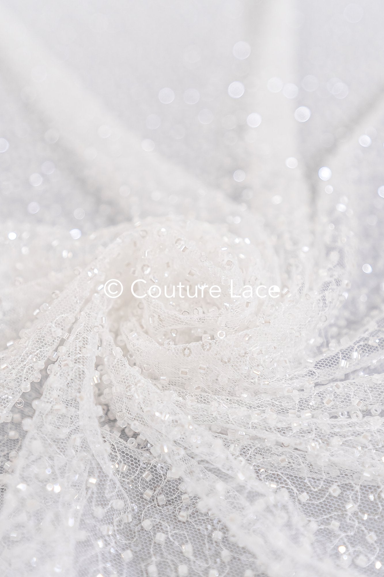 Perlen Spitzenstoff Off-White/ Braut Spitzenstoff mit Perlen & Pailletten/ Hochzeitskleid Spitzenstoff/ Pailletten Spitze/ Perlen Brautspitze// L17-100