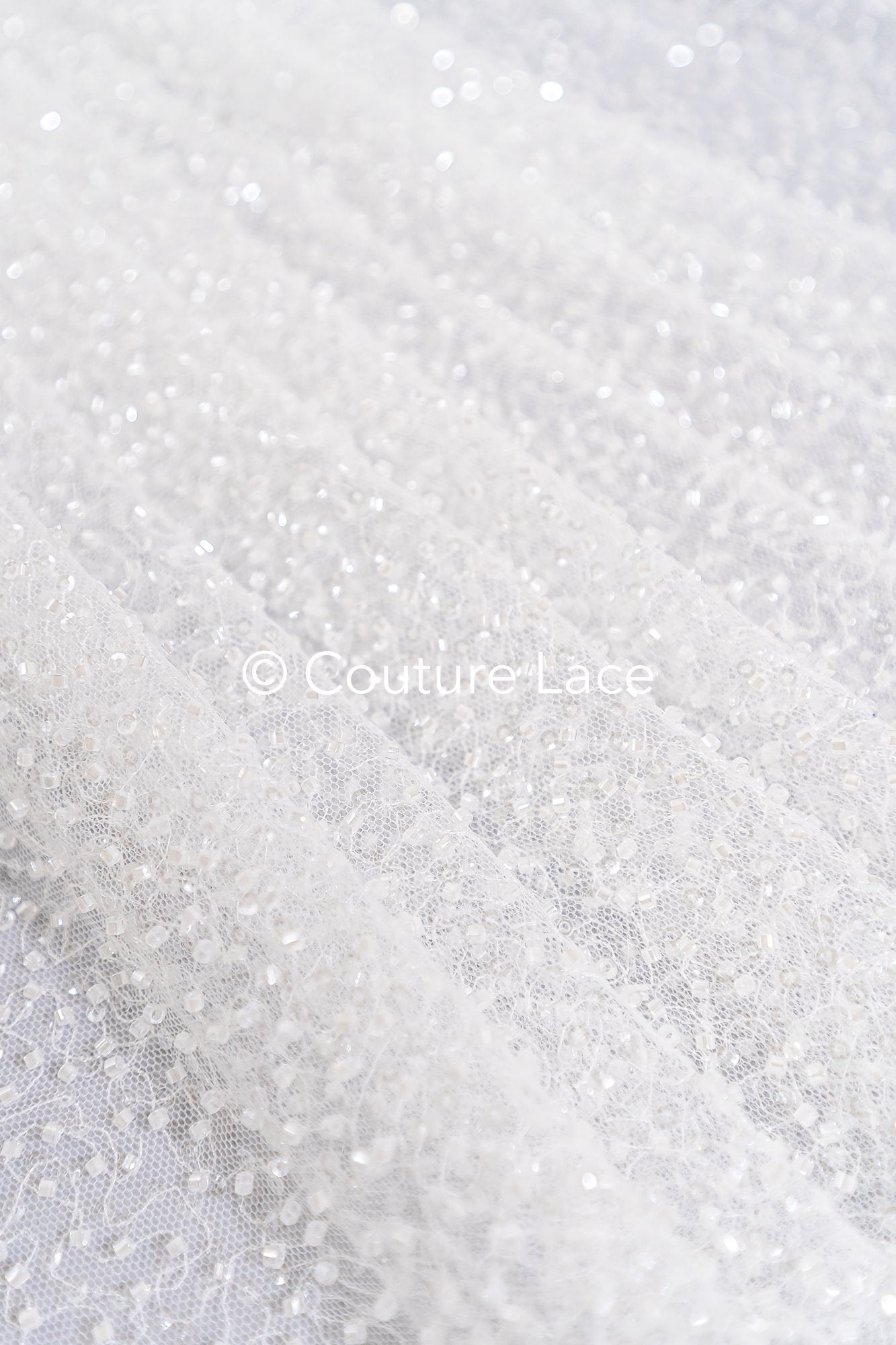 Perlen Spitzenstoff Off-White/ Braut Spitzenstoff mit Perlen & Pailletten/ Hochzeitskleid Spitzenstoff/ Pailletten Spitze/ Perlen Brautspitze// L17-100