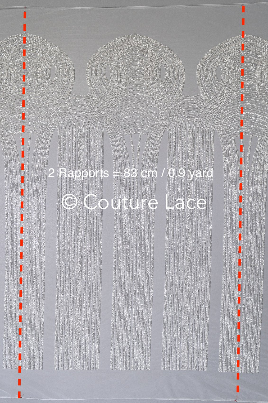 0.9y - Handbestickte Brautspitze/ Perlenspitzenstoff/ Couture Hochzeitskleidspitze/ Designer Couture Spitze/ L21-129N