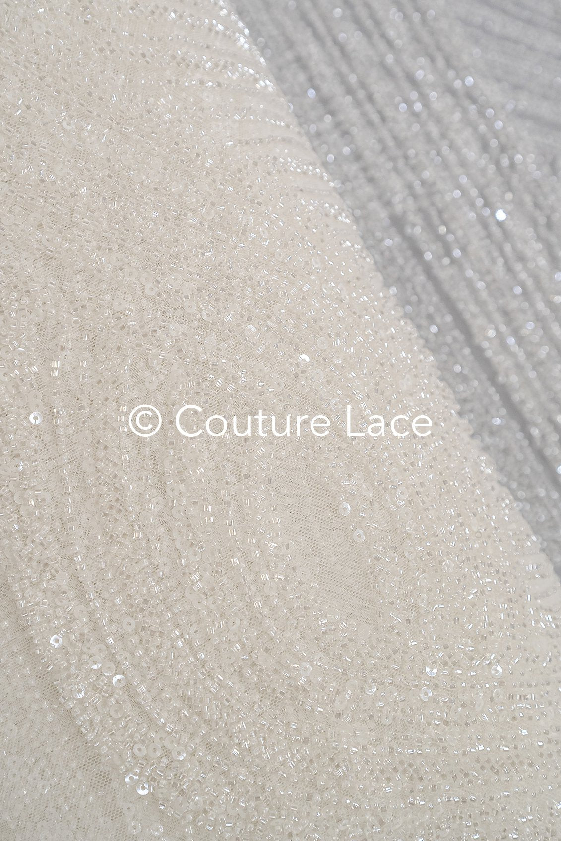 0.9y - Handbestickte Brautspitze/ Perlenspitzenstoff/ Couture Hochzeitskleidspitze/ Designer Couture Spitze/ L21-129N
