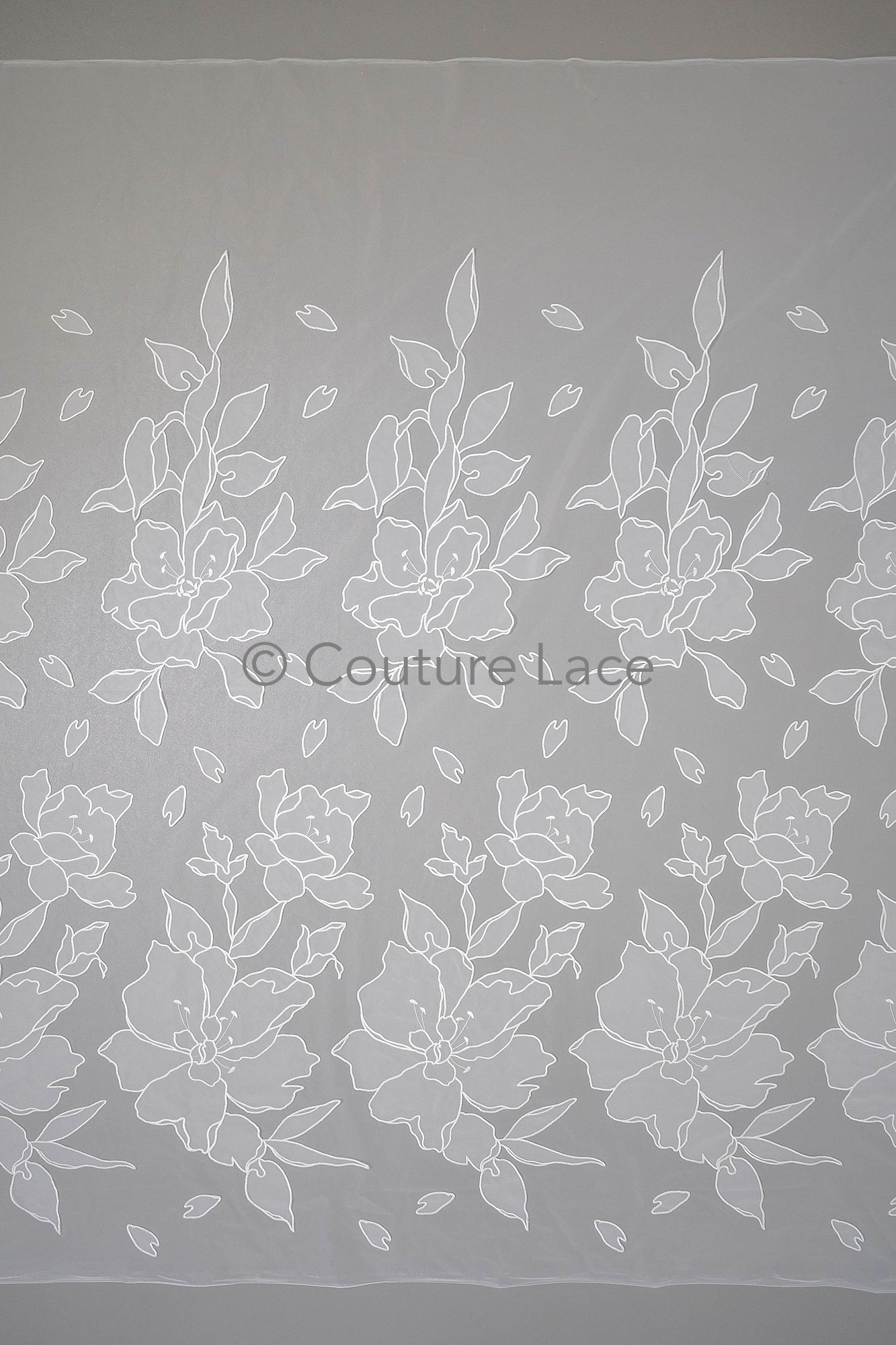 Floral bridal lace/ bridal lace material/ cream bridal lace/ floral wedding lace/ couture lace // L23-583