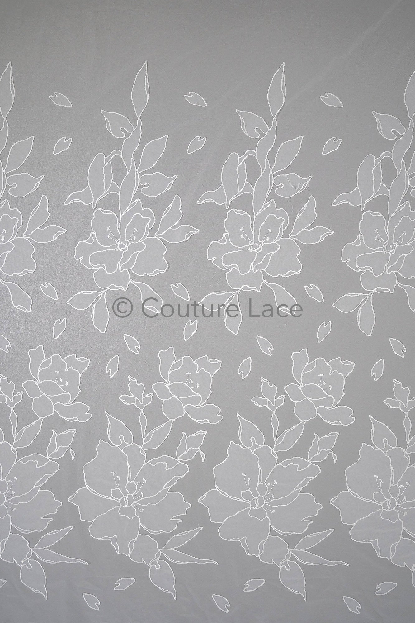 Floral bridal lace/ bridal lace material/ cream bridal lace/ floral wedding lace/ couture lace // L23-583
