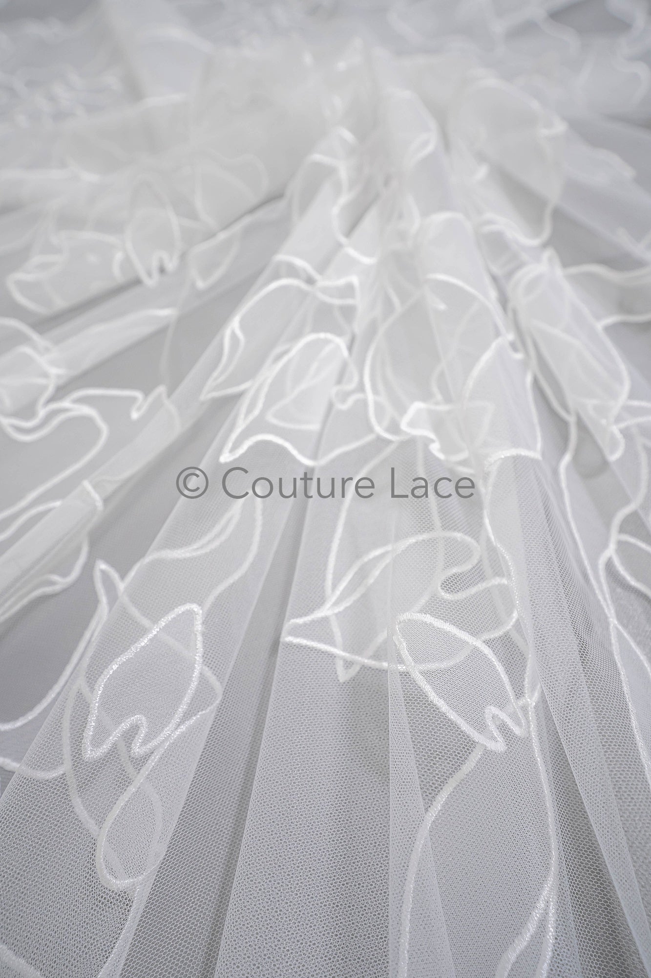 Floral bridal lace/ bridal lace material/ cream bridal lace/ floral wedding lace/ couture lace // L23-583