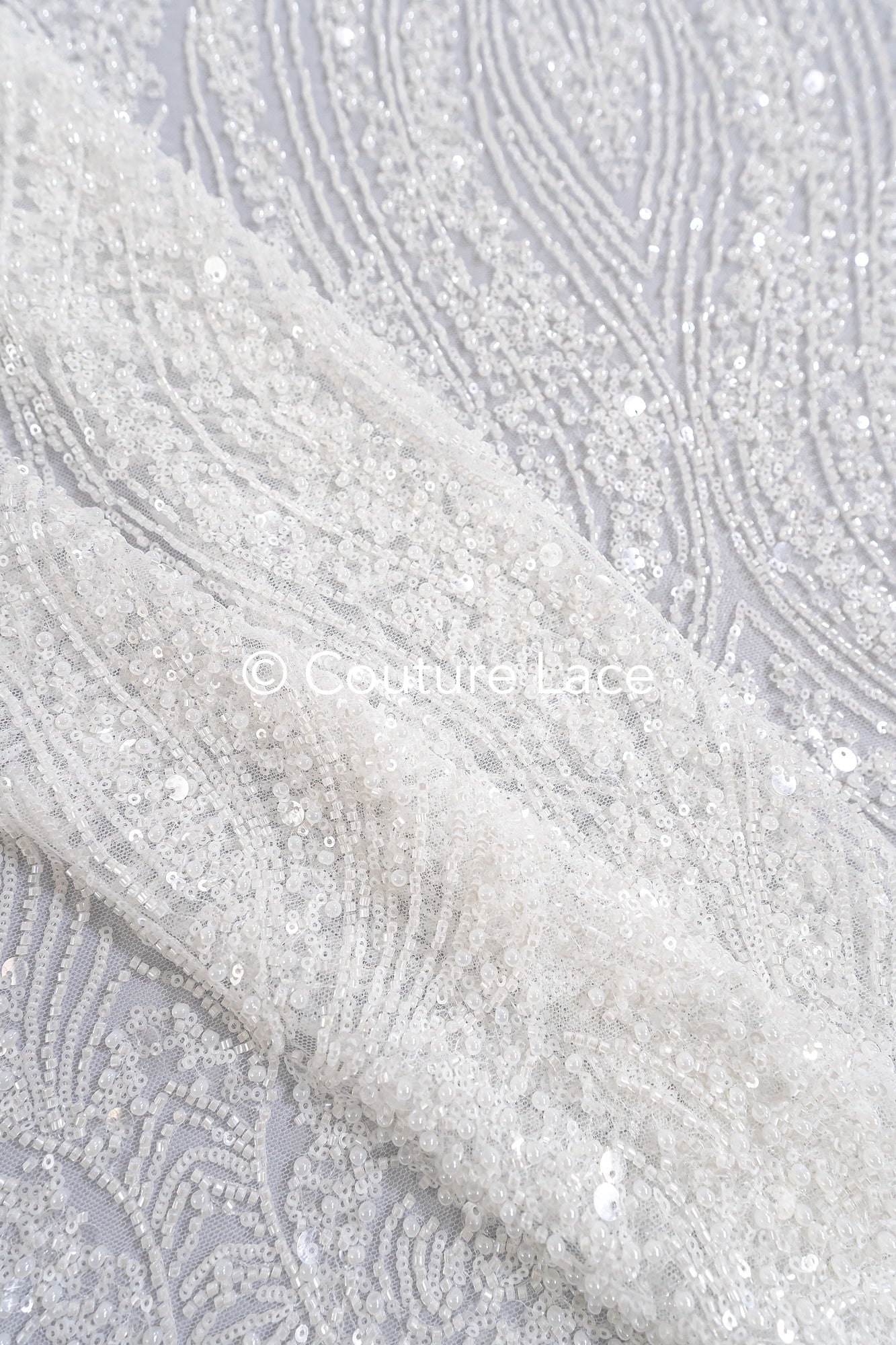Perlen-Spitzenstoff/ Couture-Spitzenstoff/ Braut-Spitzenstoff/ Perlen-Spitzenstoff// L24-674