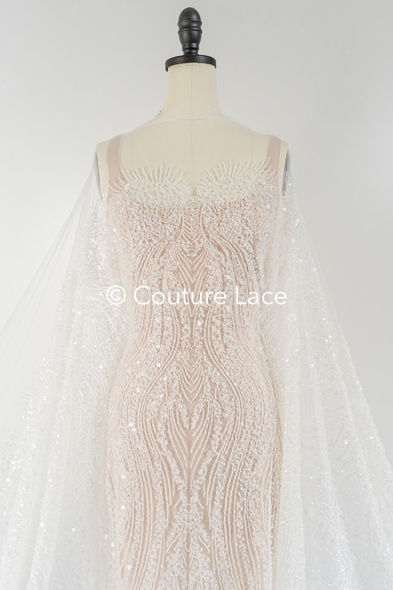 Perlen-Spitzenstoff/ Couture-Spitzenstoff/ Braut-Spitzenstoff/ Perlen-Spitzenstoff// L24-674