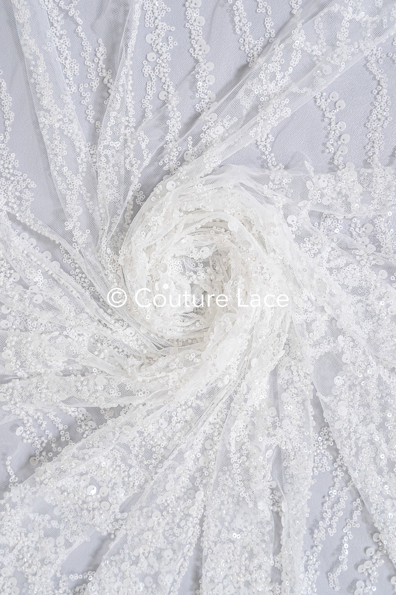 Beaded lace fabric/ Couture lace fabric/ Bridal lace fabric/ Beaded lace fabric// L24-677