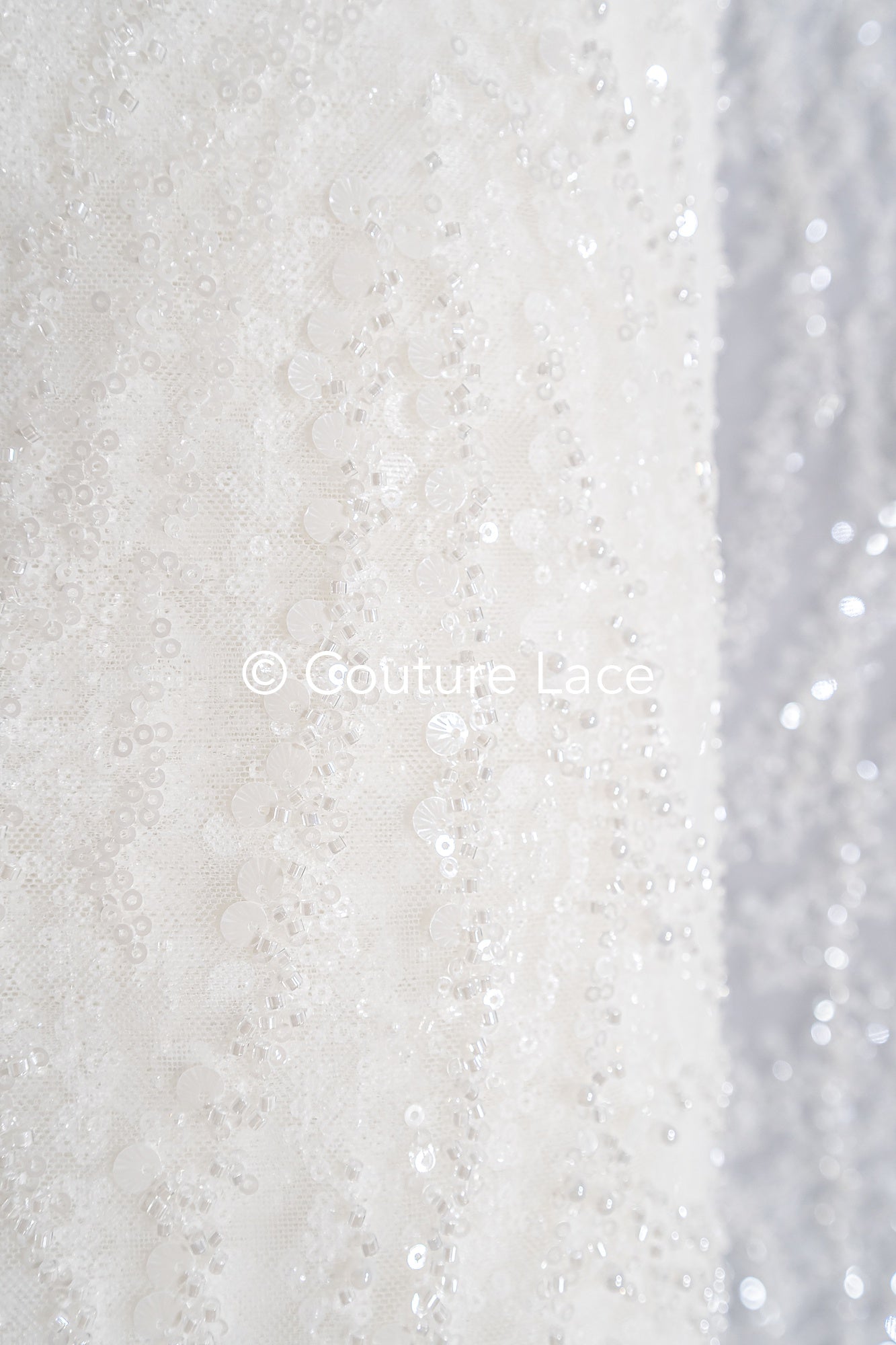 Beaded lace fabric/ Couture lace fabric/ Bridal lace fabric/ Beaded lace fabric// L24-677