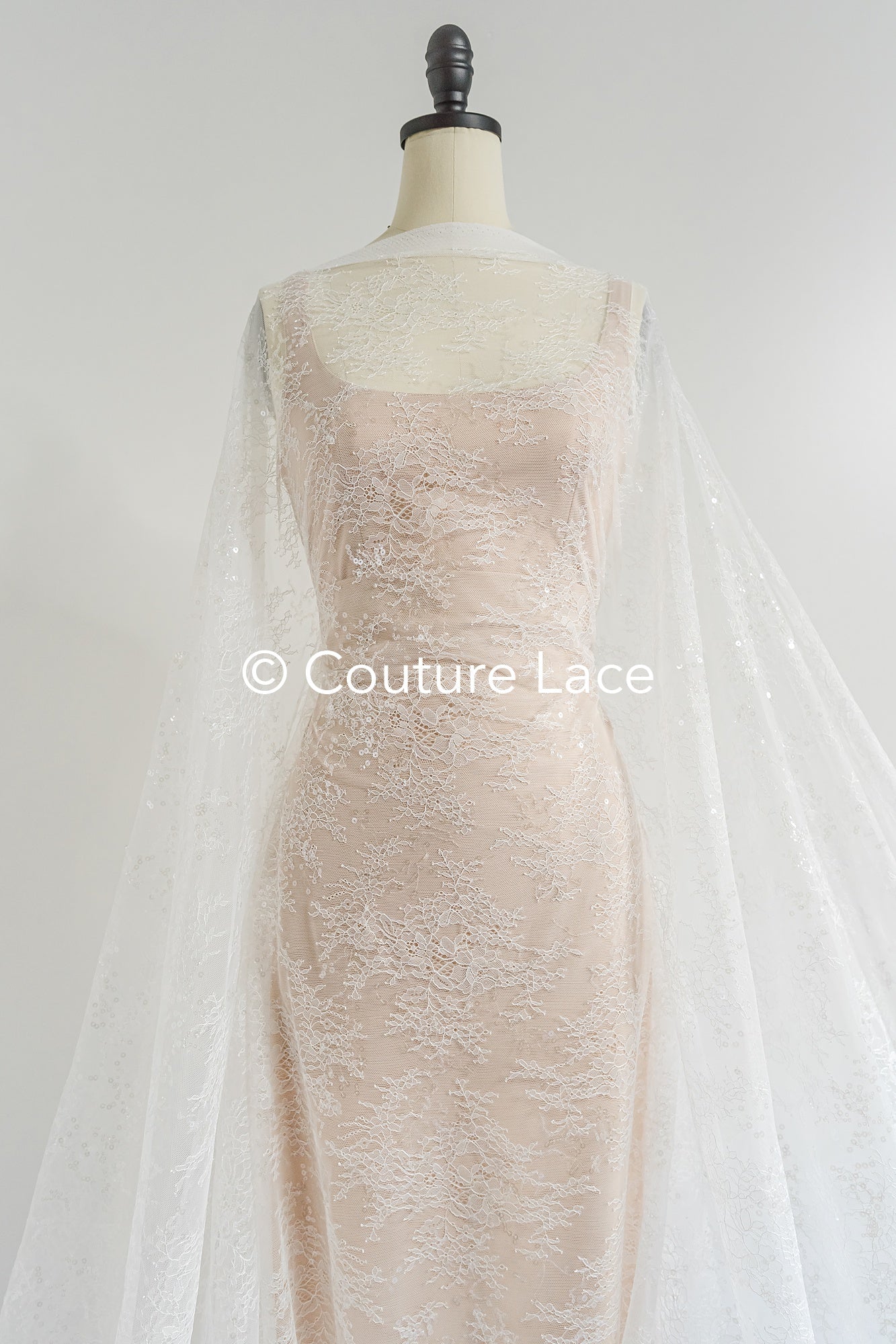 Floral bridal lace/ bridal lace fabric/ off-white bridal lace/ embroidered wedding lace/ couture lace/ L24-678