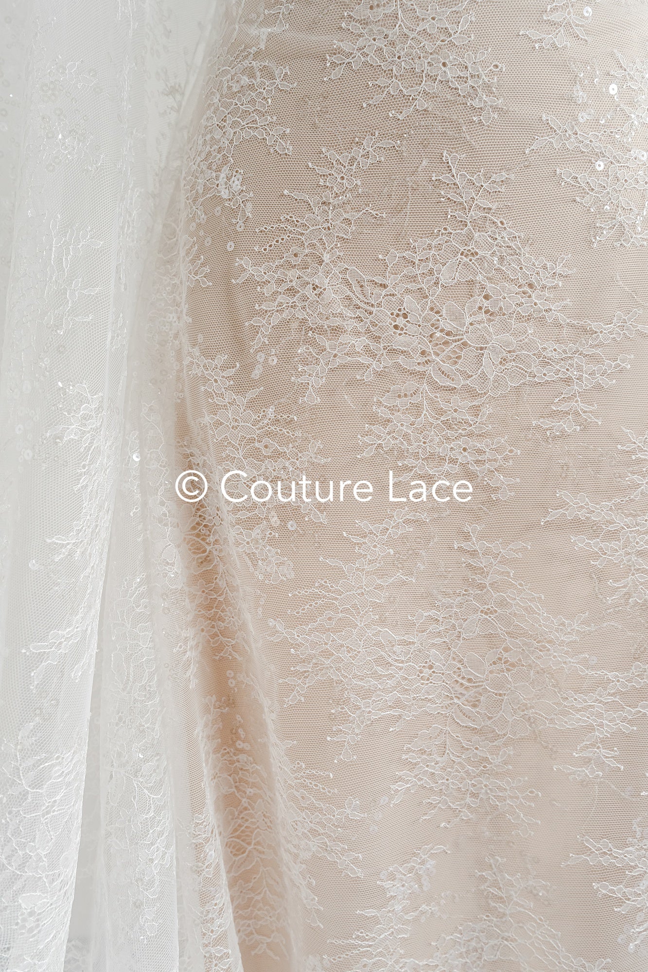 Floral bridal lace/ bridal lace fabric/ off-white bridal lace/ embroidered wedding lace/ couture lace/ L24-678