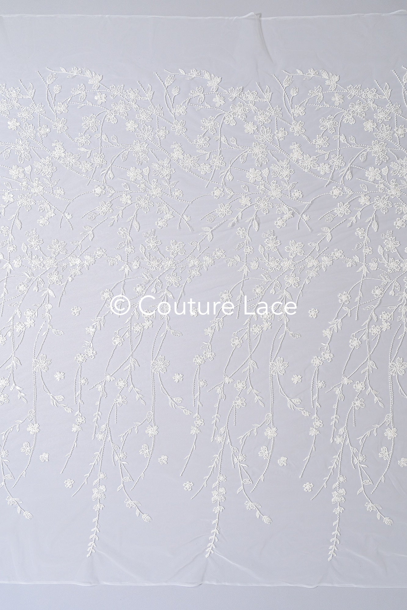pearl lace fabric/ couture lace fabric/ floral bridal lace fabric/ pearl lace fabric// L24-679
