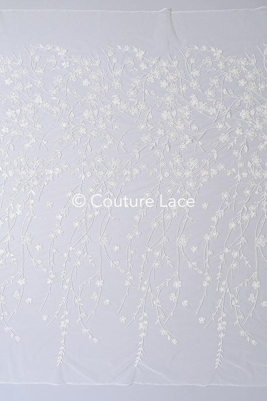 Perlen-Spitzenstoff/ Couture-Spitzenstoff/ floraler Braut-Spitzenstoff/ Perlen-Spitzenstoff// L24-679