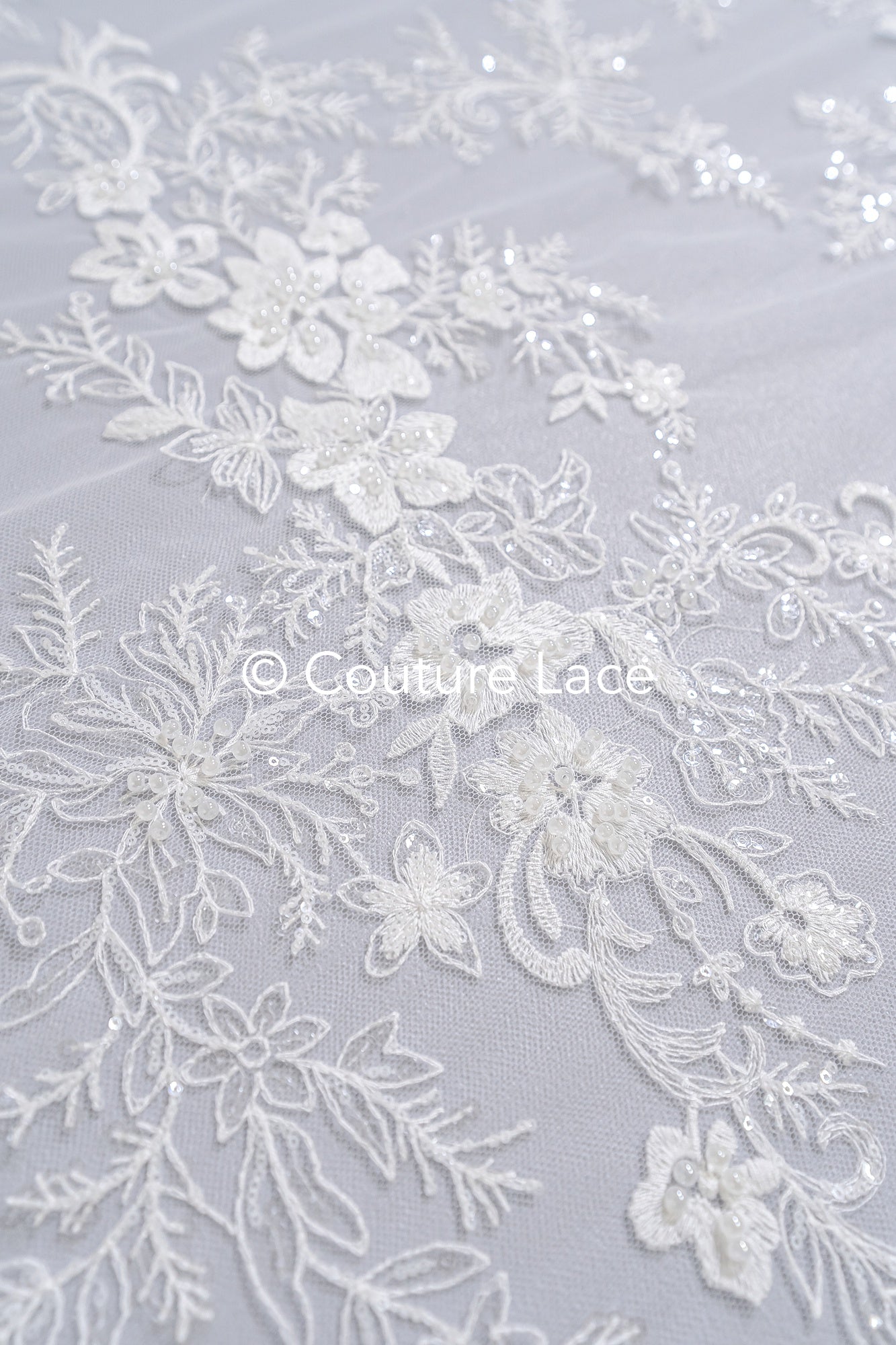 Perlen-Spitzenstoff/ Couture-Spitzenstoff/ Braut-Spitzenstoff/ Perlen-Spitzenstoff// L24-689