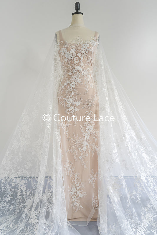 Perlen-Spitzenstoff/ Couture-Spitzenstoff/ Braut-Spitzenstoff/ Perlen-Spitzenstoff// L24-689