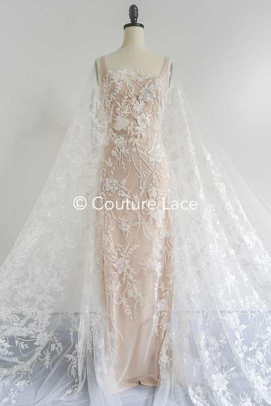 Perlen-Spitzenstoff/ Couture-Spitzenstoff/ Braut-Spitzenstoff/ Perlen-Spitzenstoff// L24-690