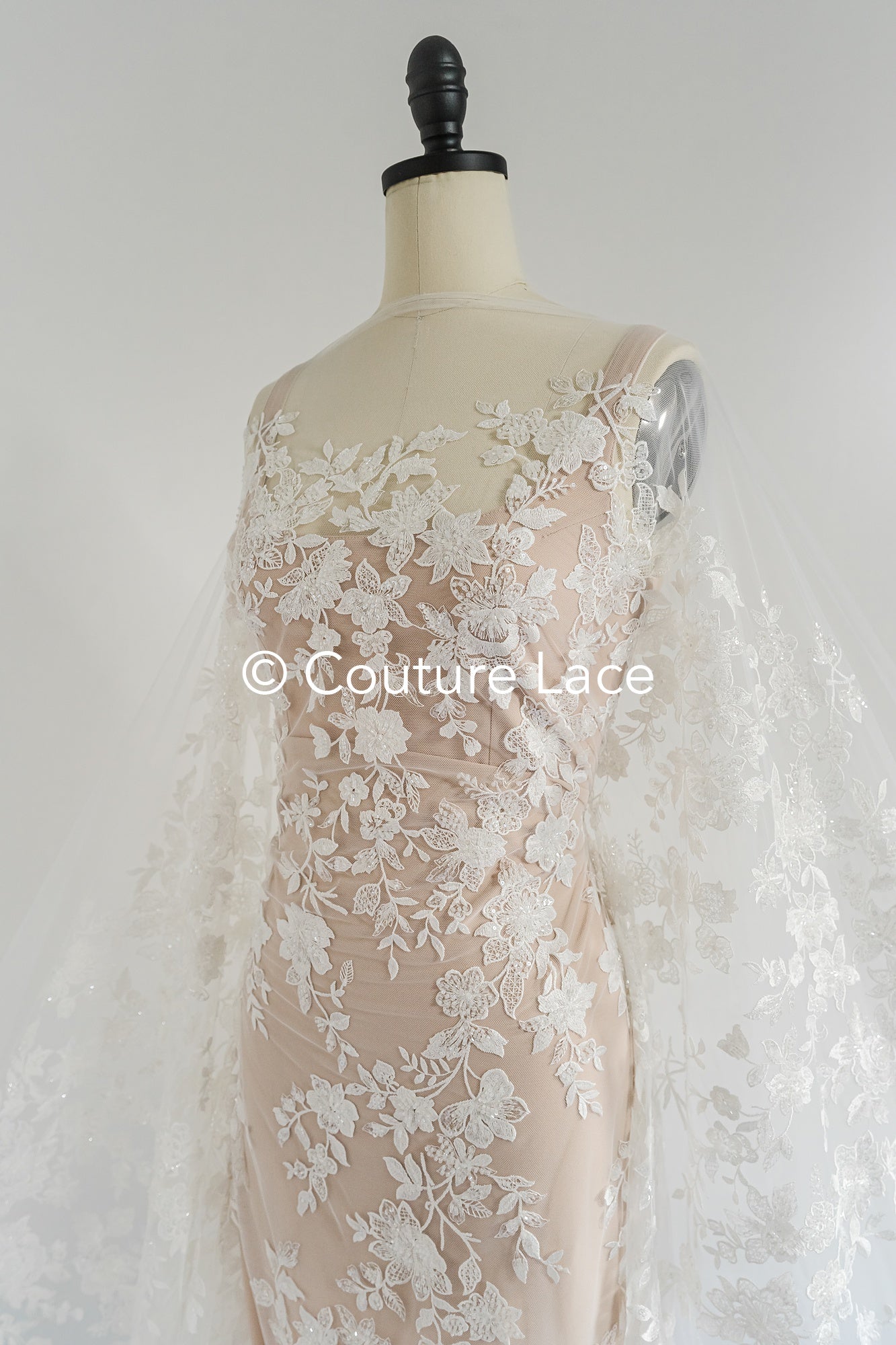 Perlen-Spitzenstoff/ Couture-Spitzenstoff/ Braut-Spitzenstoff/ Perlen-Spitzenstoff// L24-698