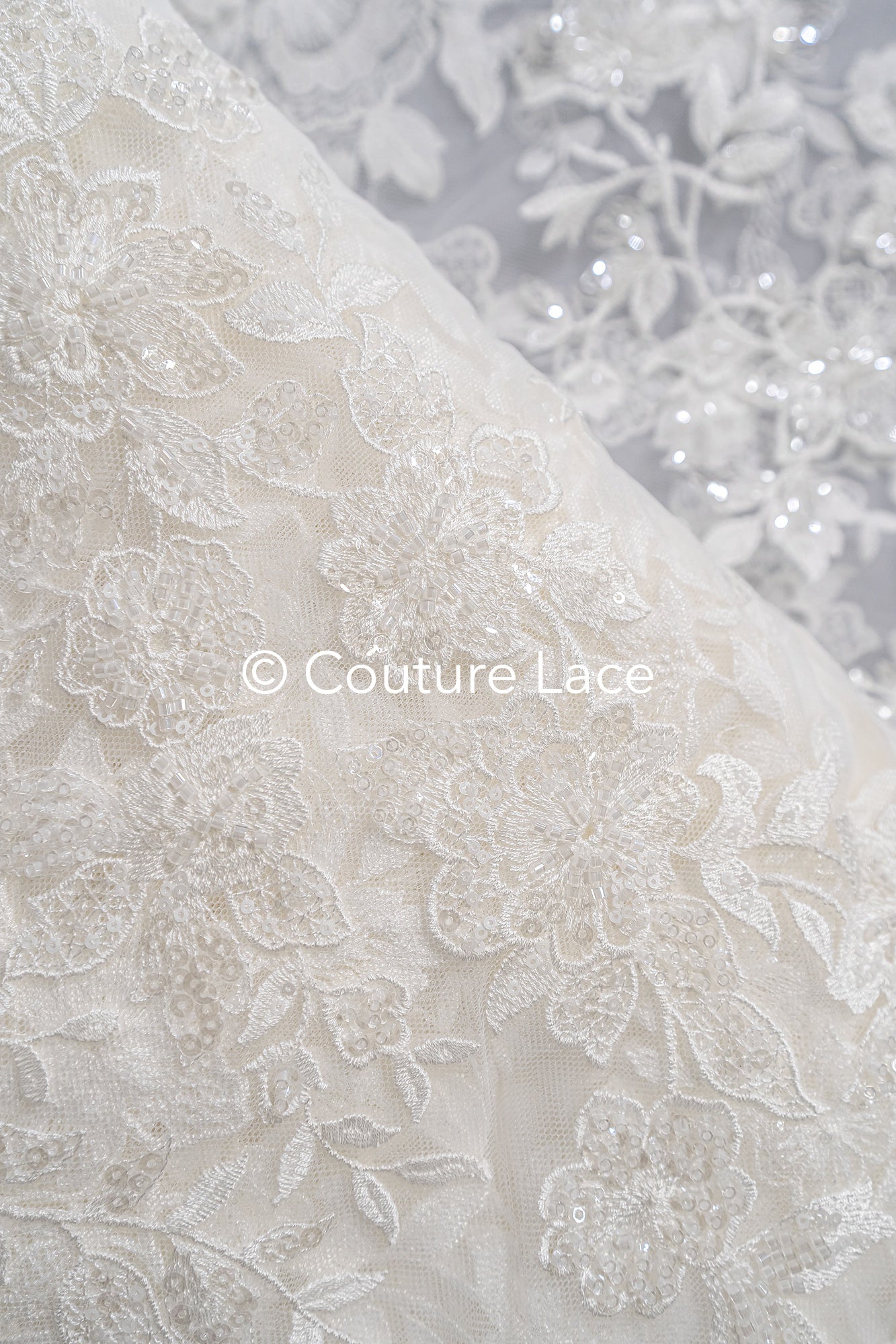 Perlen-Spitzenstoff/ Couture-Spitzenstoff/ Braut-Spitzenstoff/ Perlen-Spitzenstoff// L24-698