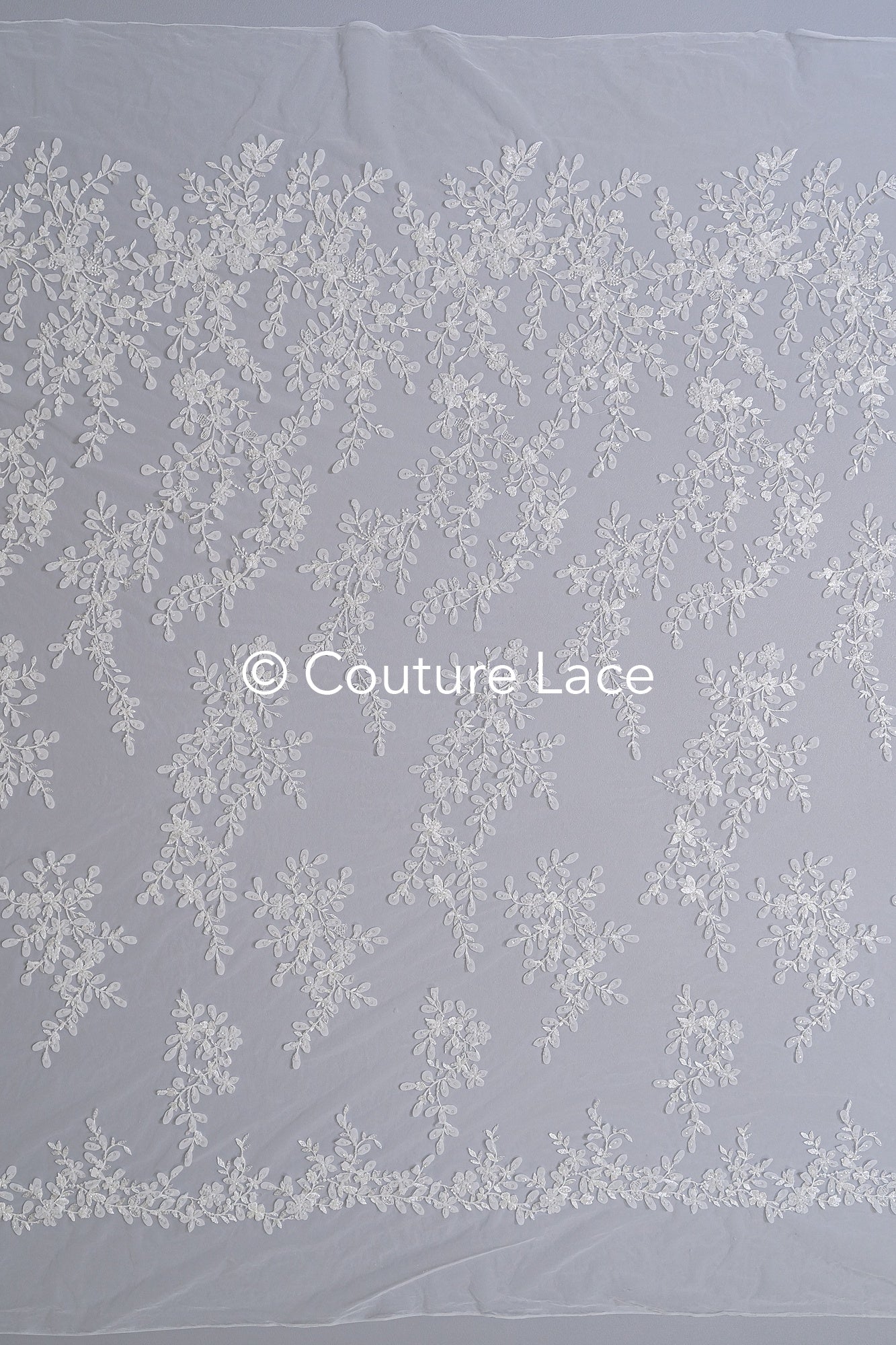 3D flower lace fabric/ French bridal lace fabric/ Romantic floral lace fabric with 3D flowers/ Wedding lace fabric// L24-699